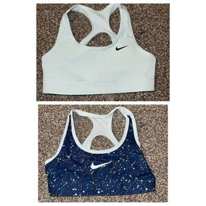 NIKE Reversible navy galaxy & light blue sports bra